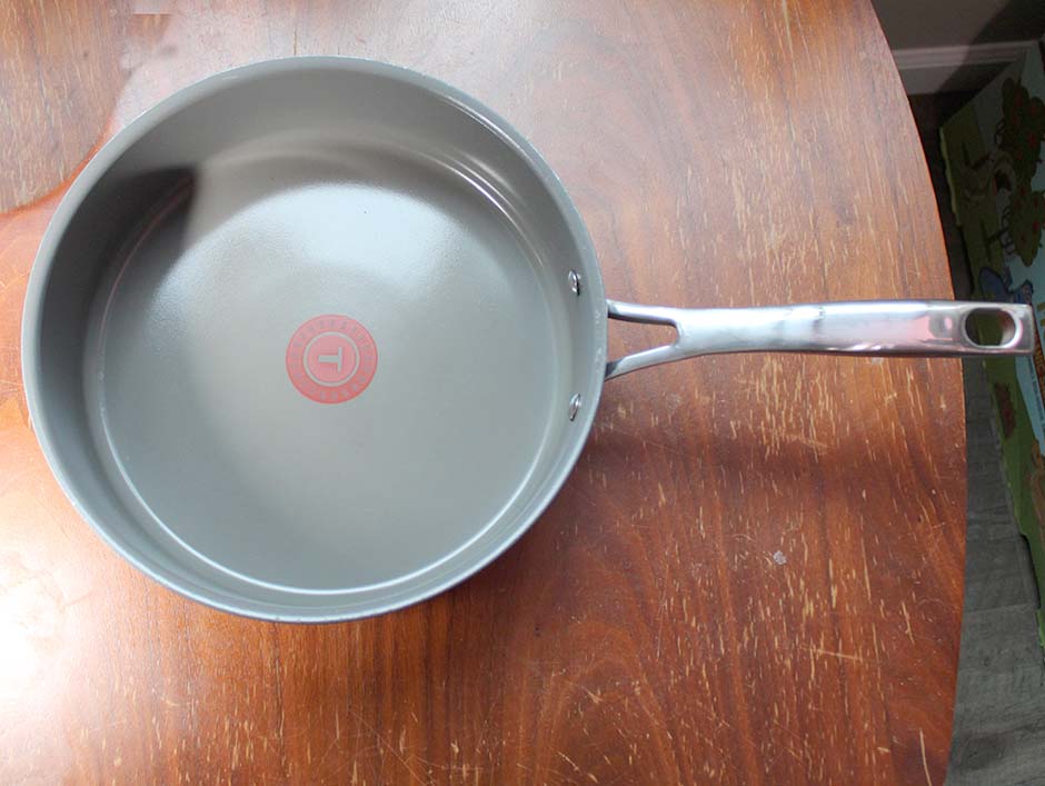 T-fal Excellence Ceramic Non-Stick 3.25-qt Covered Sautepan, Blue, Pre-owned