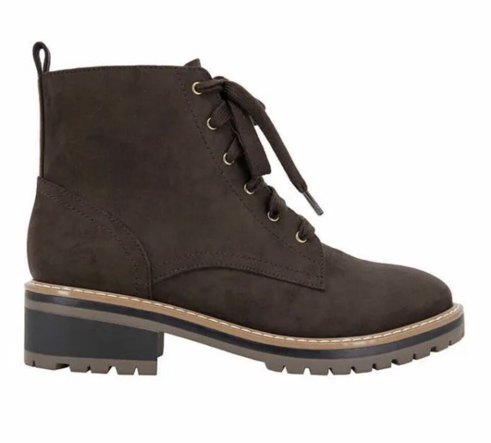 Kensie Kasha Ladies' Size 6.5 Lace Up Boot, Brown, New ships without Box