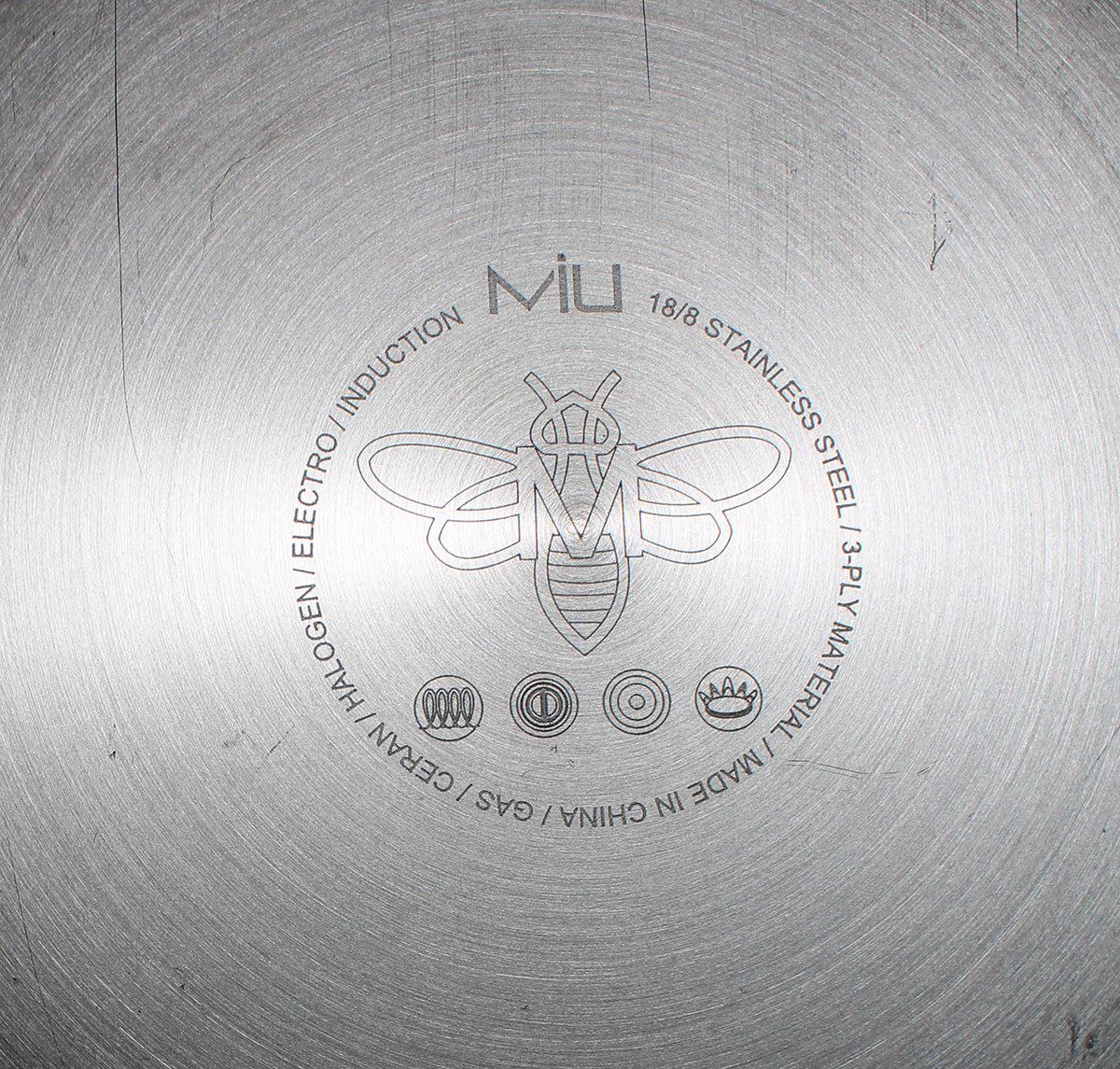 MIU 13" 3-Ply Stainless Steel Wok with Tempered Glass Lid , Customer Return