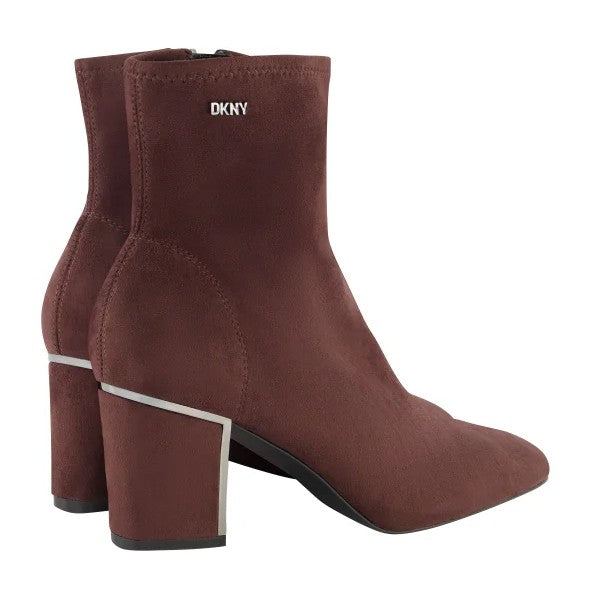 DKNY Ladies' Size 6 Stretch Bootie Block Heel Boots, Espresso (Brown)