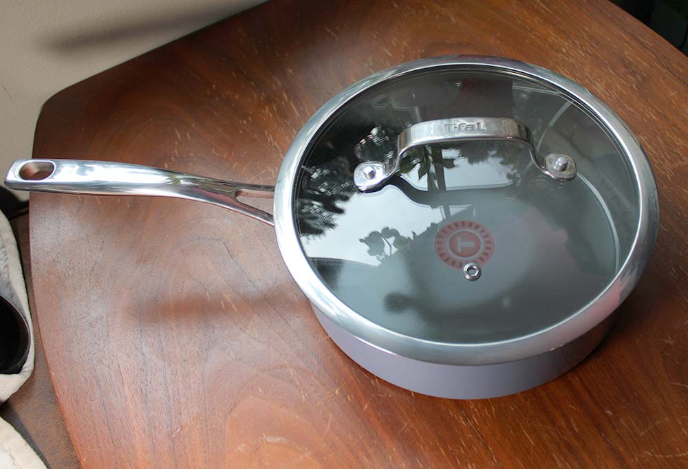 T-fal Excellence Ceramic Non-Stick 3.25-qt Covered Sautepan, Blue, Pre-owned