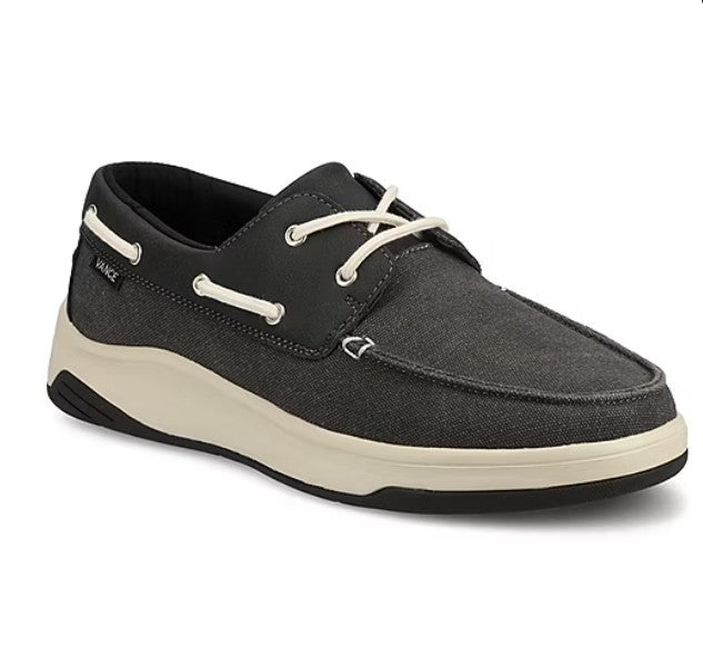 Vance Co Catamaran Mens Size 9.5, Round Slip-On Boat Shoes, Black, New (NO BOX)