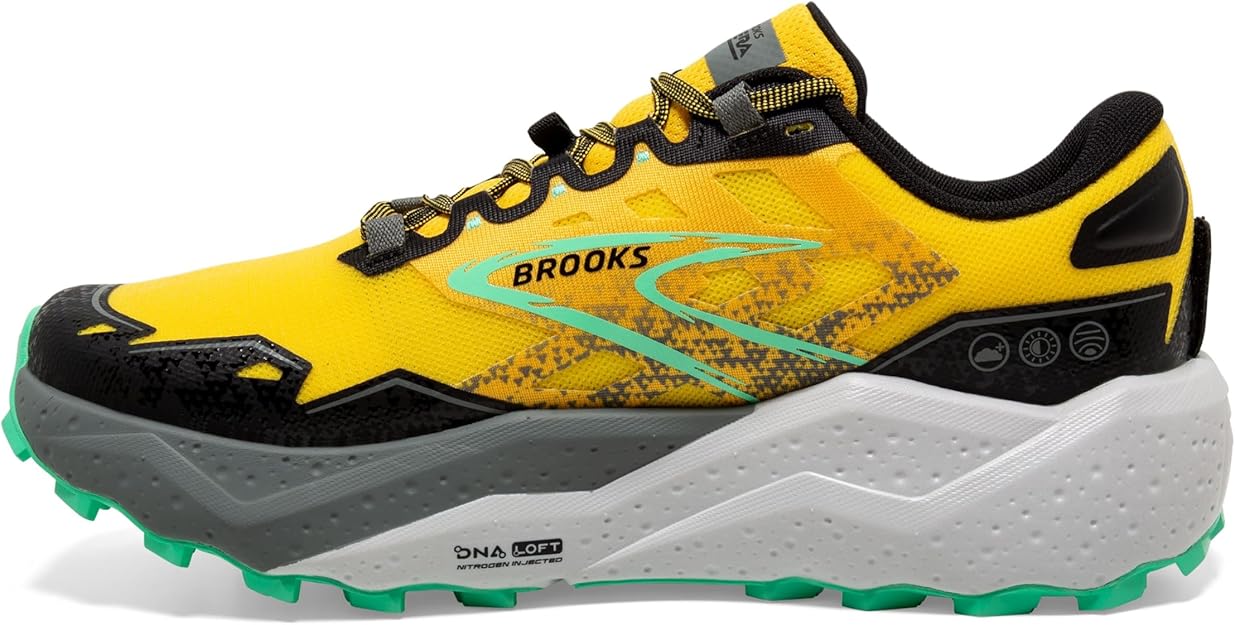 Brooks Men's Size 13 Caldera 7 Ultra Trail Shoe Sneaker, Yellow, New in box