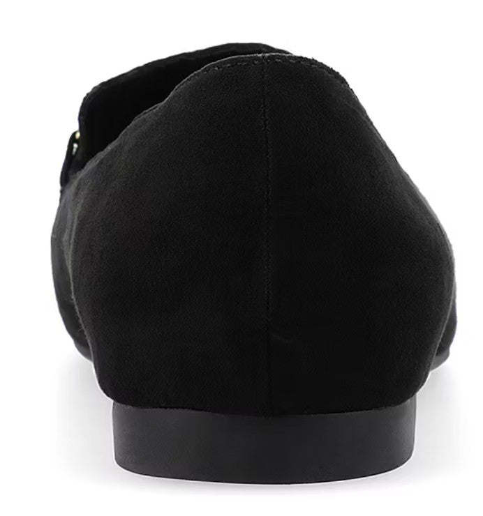 Journee Collection Wrenn Women's Size 9.5 W, Moc Closed Toe Loafers, Black Suede