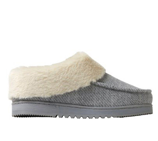 Dearfoams Ladies Size XL (11/12) Slippers, Light Heather Grey, Customer Return