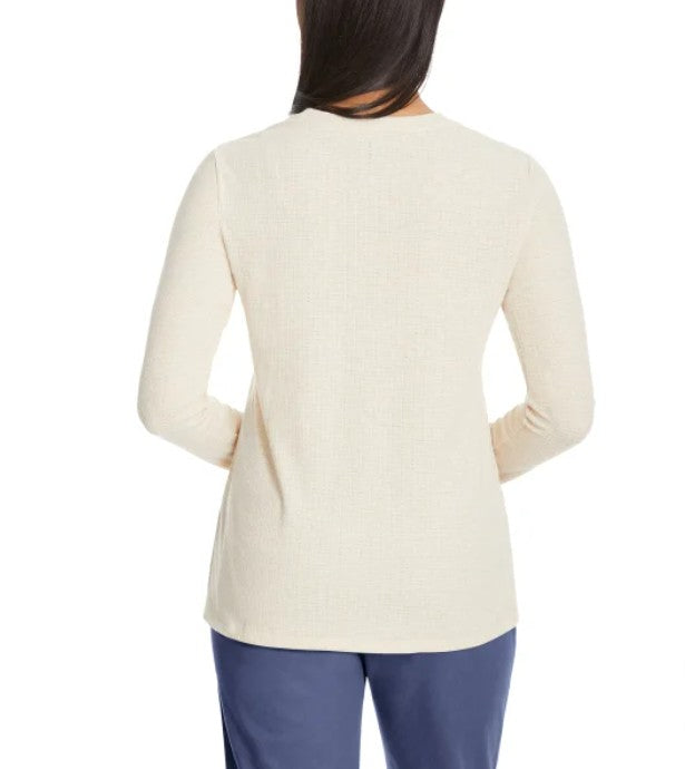 G.H. Bass & Co. Ladies' Size Medium (8-10) Long-Sleeve Henley Top, Tan