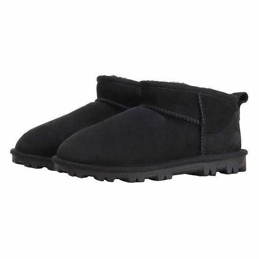 Kirkland Signature Kids Size 4 Shearling Ankle Boot, Black, New Ships without Box