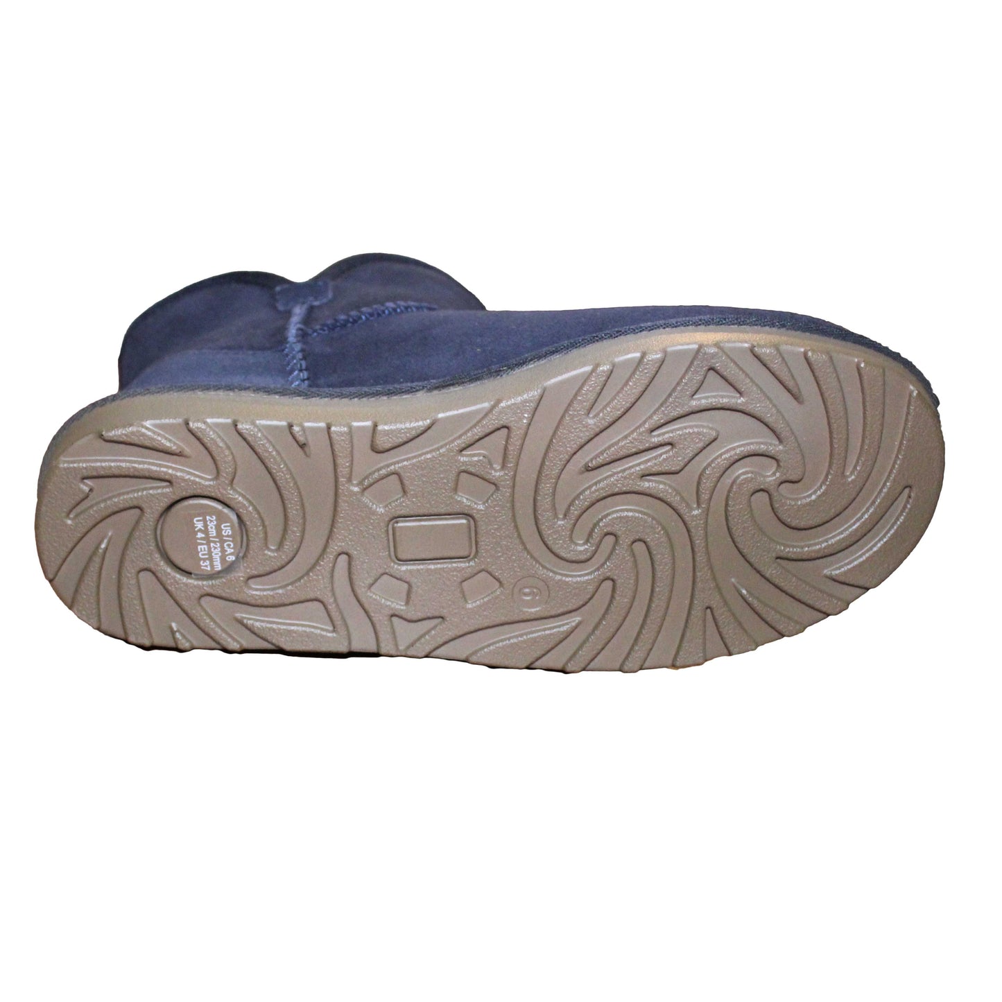 Kirkland Signature Ladies' Size 6 Shearling Scalloped Edge Boot, Navy Blue, NEW Ships without Box