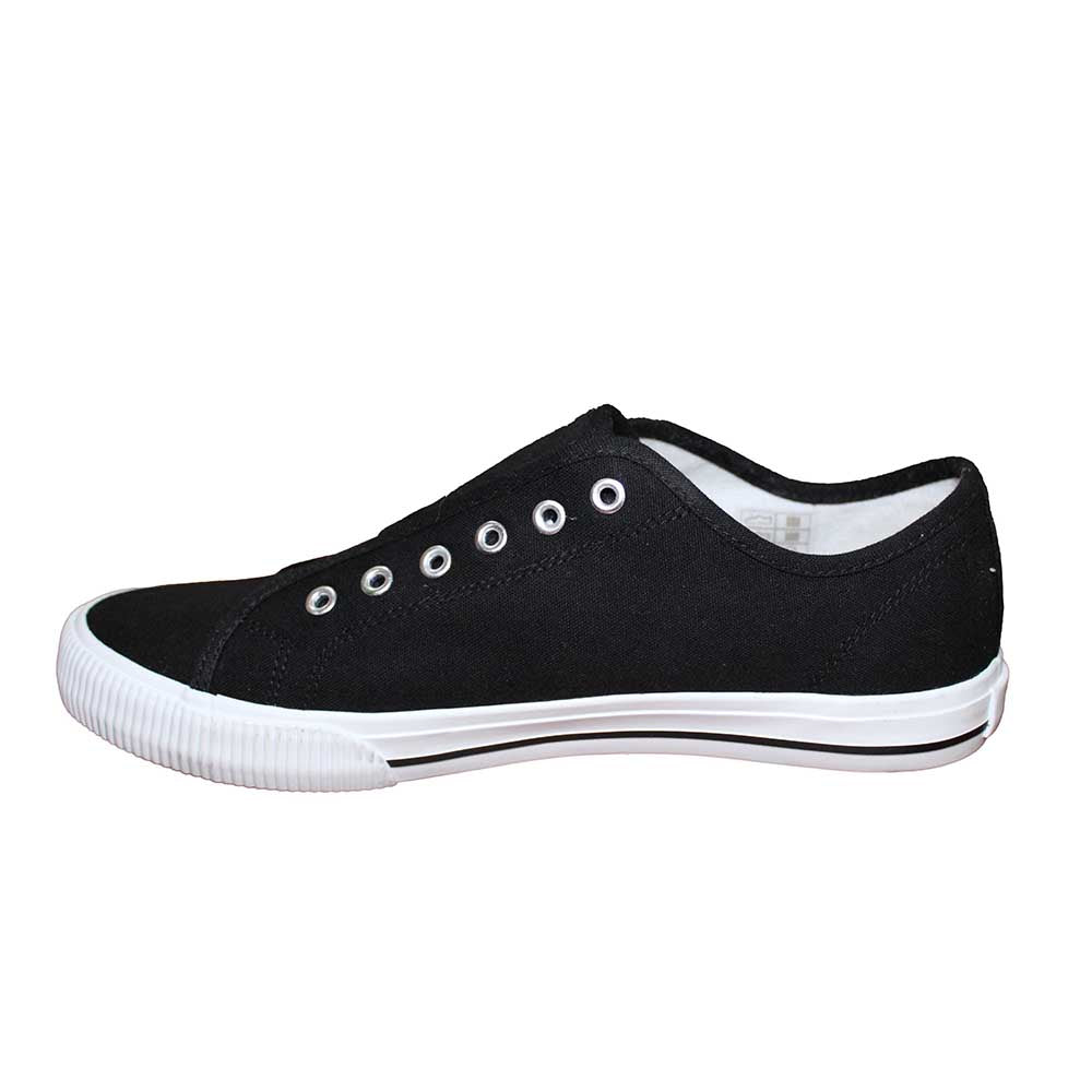 Hurley Ladies Size 6.5 Chloe Slip on Canvas Sneaker Shoes, Black, New (NO BOX)