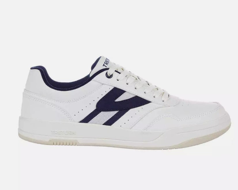 Tretorn Men's Size 10 Dennis Classic Sneakers, White / Navy, Customer Return
