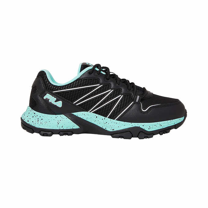 Fila Quadrix Ladies' Size 6, Trail Shoe Sneaker, Black - Aqua, Customer Return