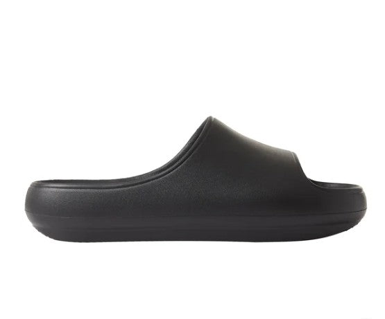 32 Degrees Unisex Size Large (W 9-10/M 7-8) Cushion Slide Sandals Black, Grade A