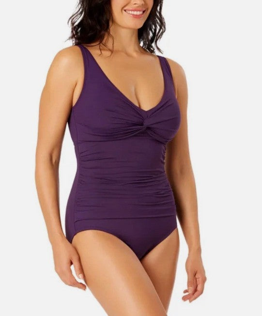 Lands' End Ladies' Size Small (6-8) One-Piece Swimsuit, Dark Purple