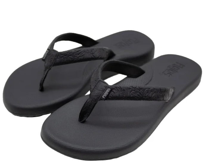 Flojos Women's Size 10 Flip Flops Sandals, Black Artisan, Grade A