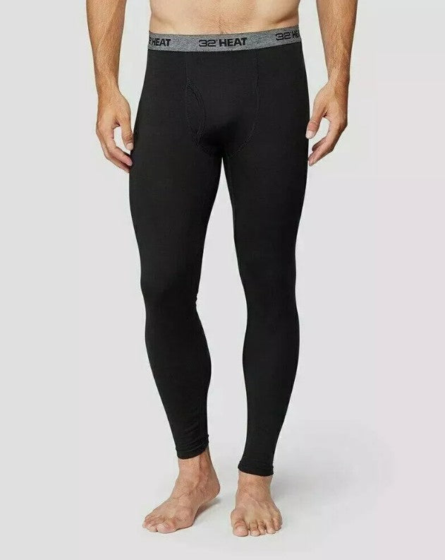 32 Degrees Heat Men's Size Small 2-Pack Base Layer Pants, Black