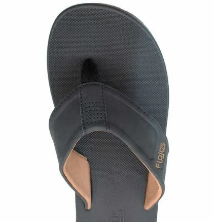 Flojos Men's Size 12, Flip Flop Thong Sandals, Black, Grade A