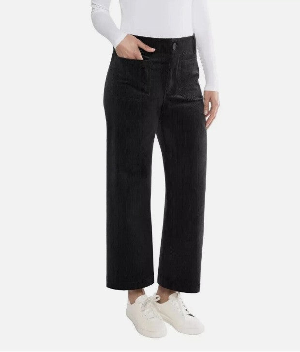 Matty M Ladies' Size XXL (18-20) Wide Leg Corduroy Pants, Black