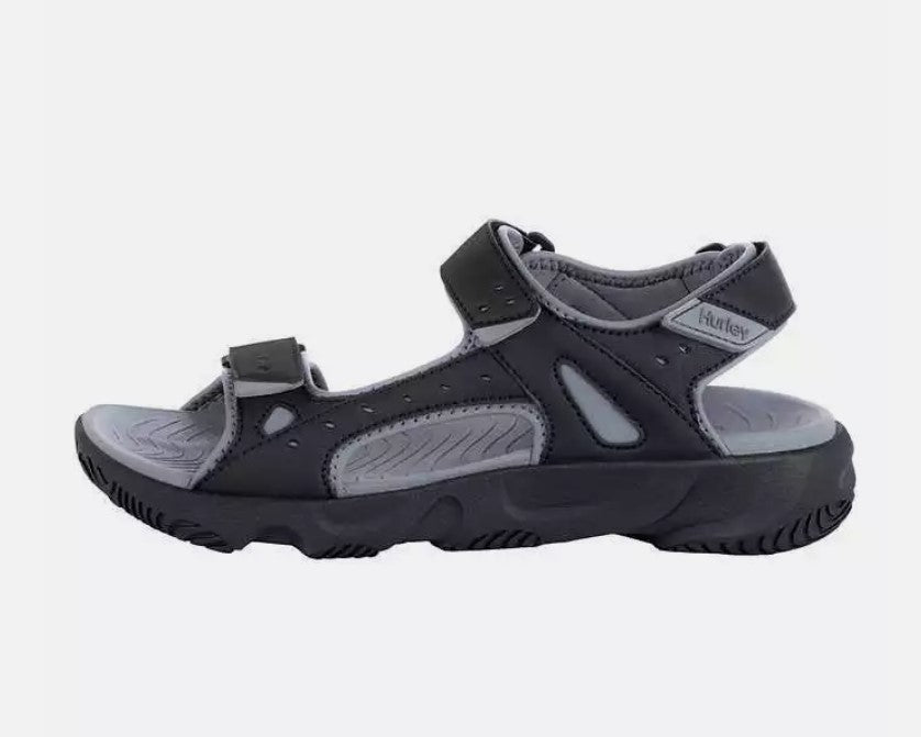 Hurley Men's Size 8, Odessa Hook and Loop Strap Sandals, Black, Grade A