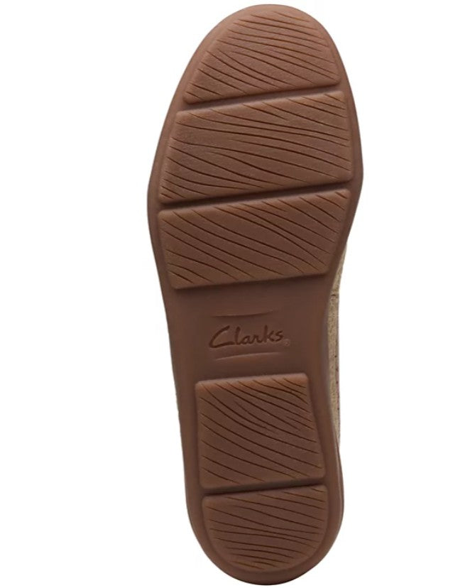 Clarks Women's Size 6.5, Slip-On Espadrille Leather Flats, Beige, New (NO BOX)