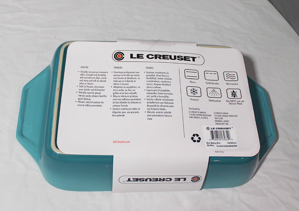 Le Creuset 1.8 qt. Signature Rectangular Baking Dish 10 X 7, Caribbean Blue