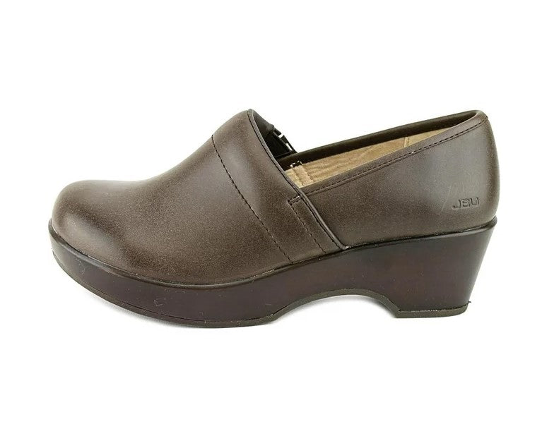 JBU Cordoba Ladies' Size 7.5, Leather Clogs, Brown, New Ships without Box