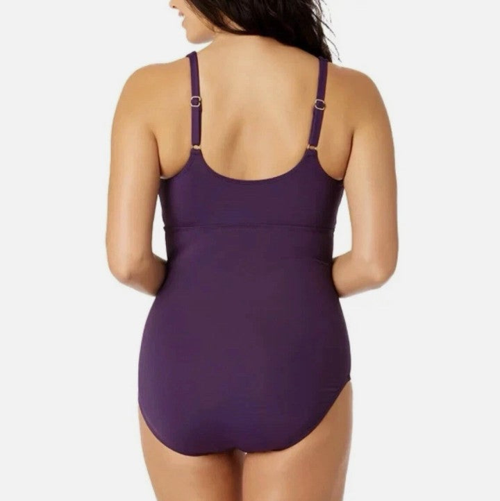 Lands' End Ladies' Size Small (6-8) One-Piece Swimsuit, Dark Purple