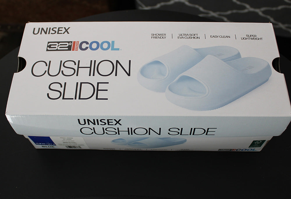 32 Degrees Unisex Size Small (W6-7/M4-5) Cushion Slide Sandal, Blue
