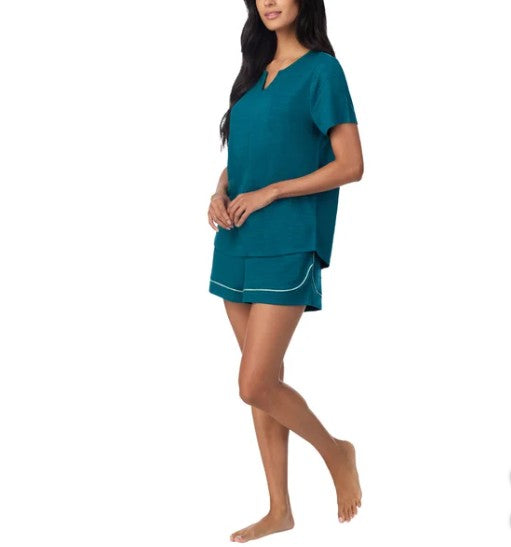 Carole Hochman Midnight Women's Size Small (6-8) 3-piece PJ Set, Teal