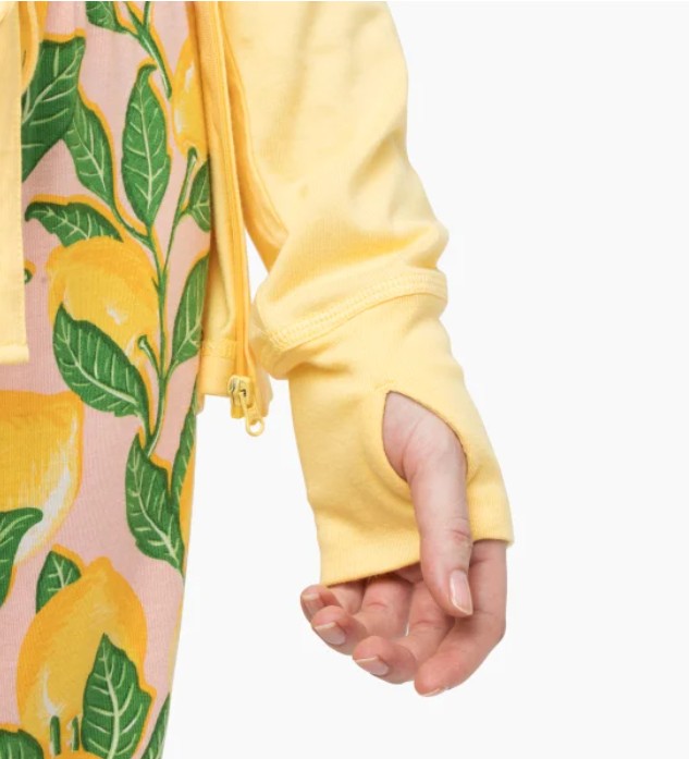 Munki Munki Ladies’ Size Large (10-12) 3 piece Lounge Set, Yellow (Lemons)
