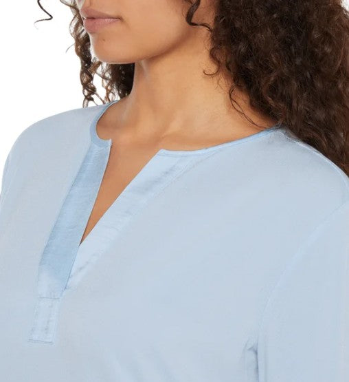 Banana Republic Ladies' Size 3X (26-28) V-Neck 3/4 Sleeve Top Blouse, Blue