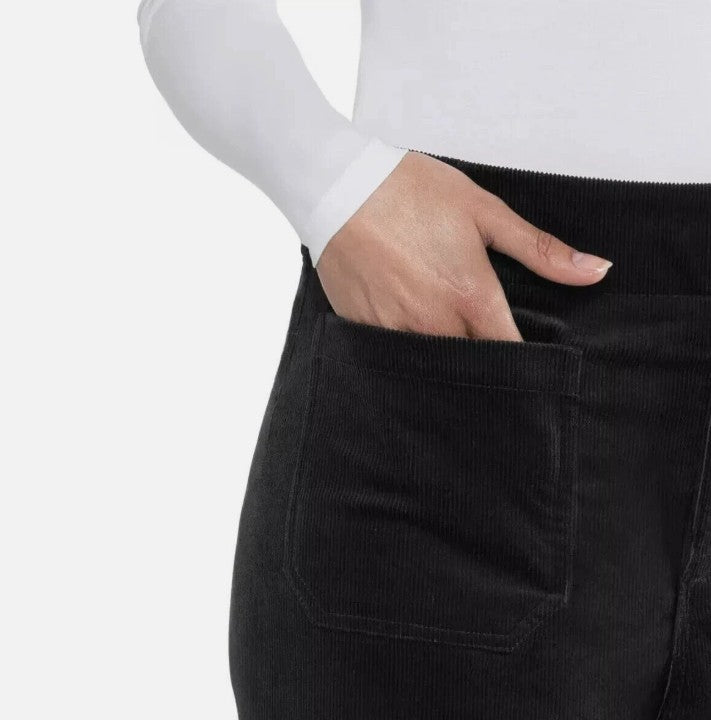 Matty M Ladies' Size XXL (18-20) Wide Leg Corduroy Pants, Black