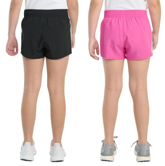 adidas Youth Girl's Size Medium (10/12) 2-pack Shorts, (1) Black (1) Pink