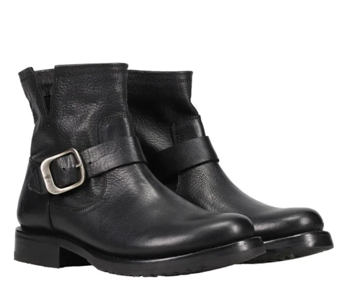 Frye Ladies' Size 7 Leather Bootie Pull On Boots, Black, New in Box
