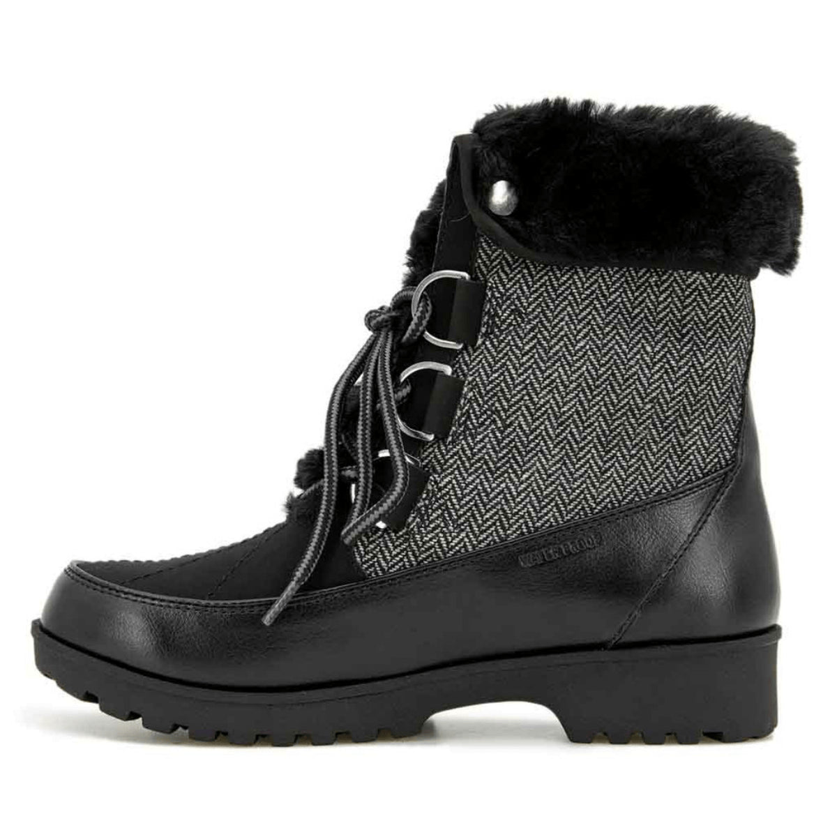 JBU by Jambu Ladies' Size 9, Mid-Calf Winter Boot, Black Herringbone, Customer Return