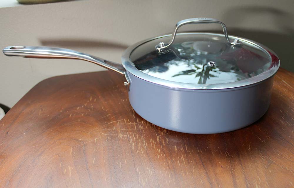 T-fal Excellence Ceramic Non-Stick 3.25-qt Covered Sautepan, Blue, Pre-owned