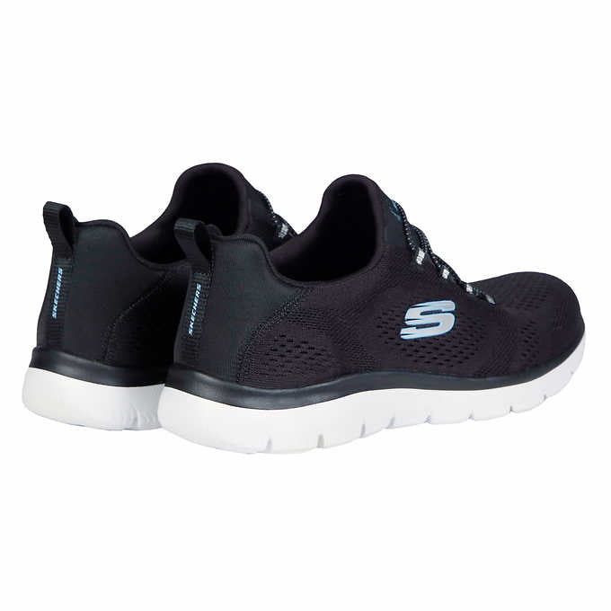 Skechers Ladies' Size 6 Summit Sneaker Bungee Lace Slip-on Shoe, Black, Customer Return