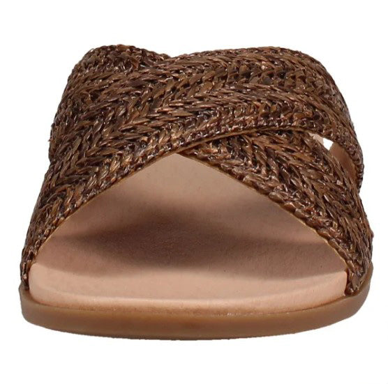 Draper James Women's Size 8 Raffia Cross Strap Sandals, Brown