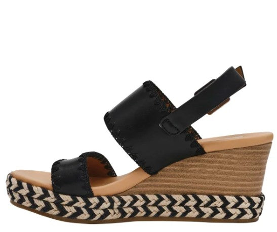 DV by Dolce Vita Ladies' Size 7.5 Wedge Heel Strap Sandals, Black