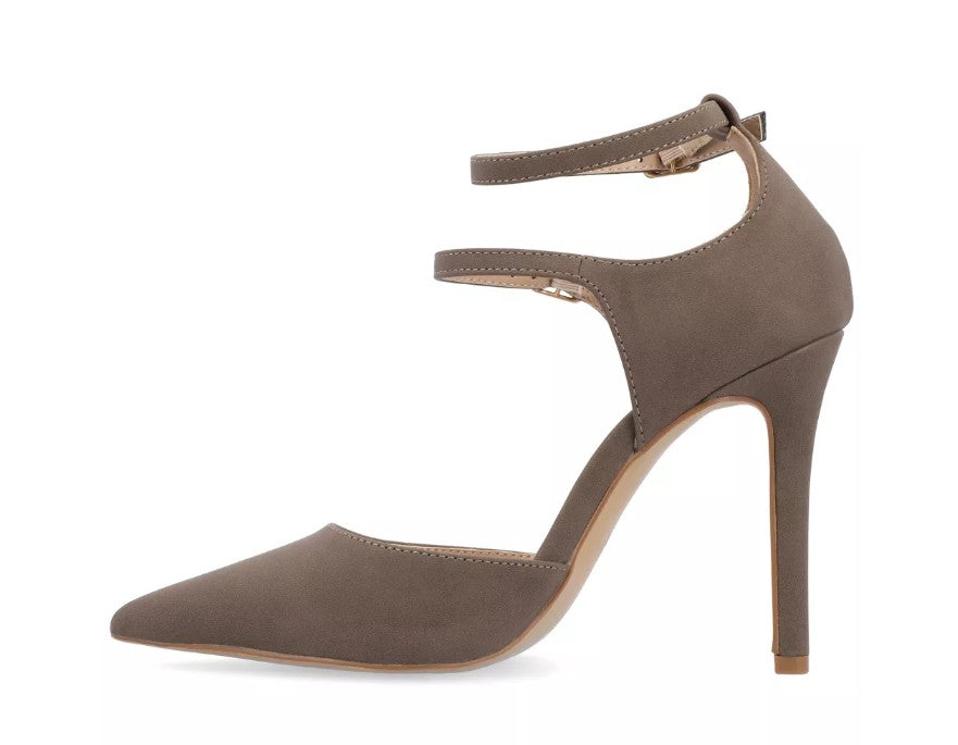 Journee Collection Women's Size 7.5, Lilyann Stiletto Pointed Toe Pumps, Brown