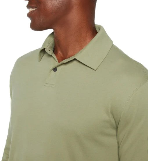 Banana Republic Men's Size Medium Long Sleeve Luxe Polo Shirt, Green