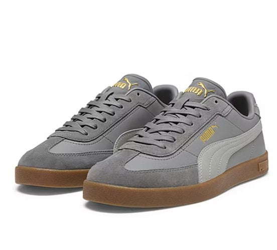 PUMA Club II Era Men's Size 8, Shoes Sneakers Faux Suede, Gray/Gold (NO BOX)