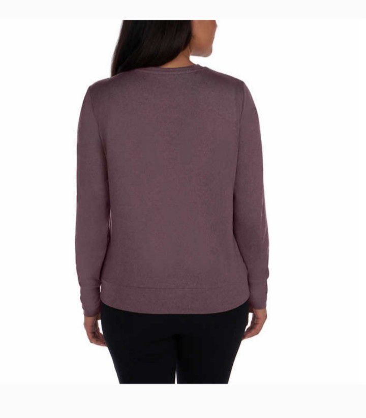 Lukka Lux Ladies' Size X-Large Long Sleeve Active Top, 2-pk Green/Plum, Customer Return