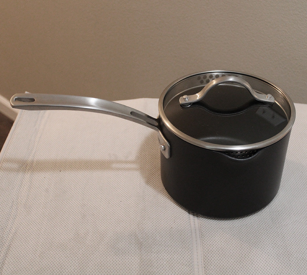 Kirkland Signature 3-qt. Covered Saucepan Non-Stick Hard Anodized Aluminum