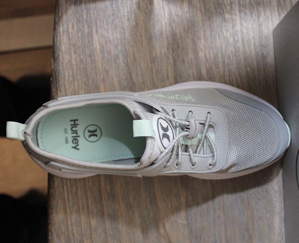 Hurley Ladies' Size 8 Roscana Bungee Slip on Sneaker Shoes, Gray, New in Box