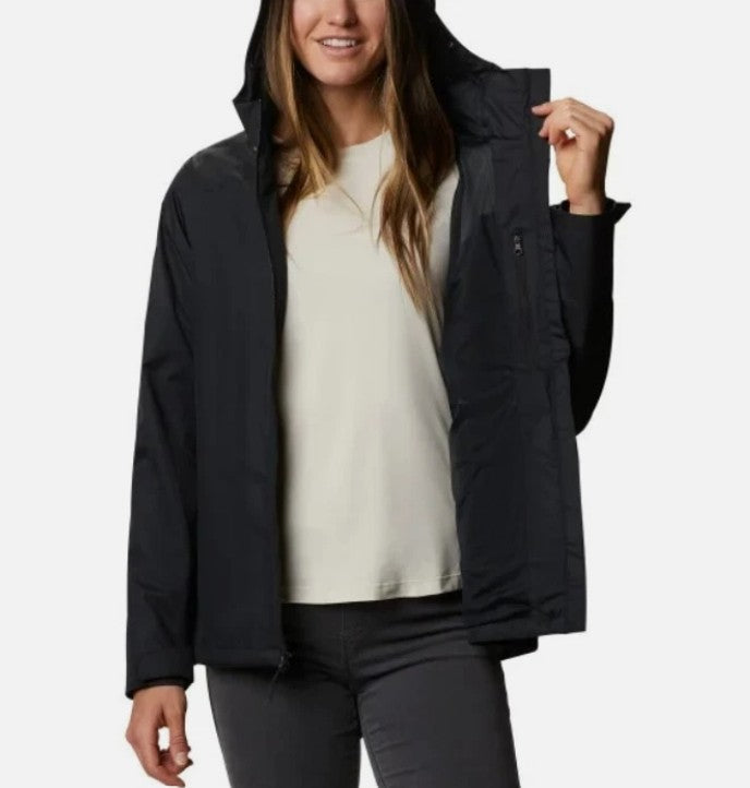 Columbia Ladies' Size Large, Lowland Ultra Rain Jacket, Black, New (NO TAGS)