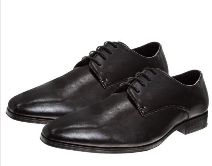 Perry Ellis Men's Size 9 Lace-up Leather Dress Shoes, Black, New in Box
