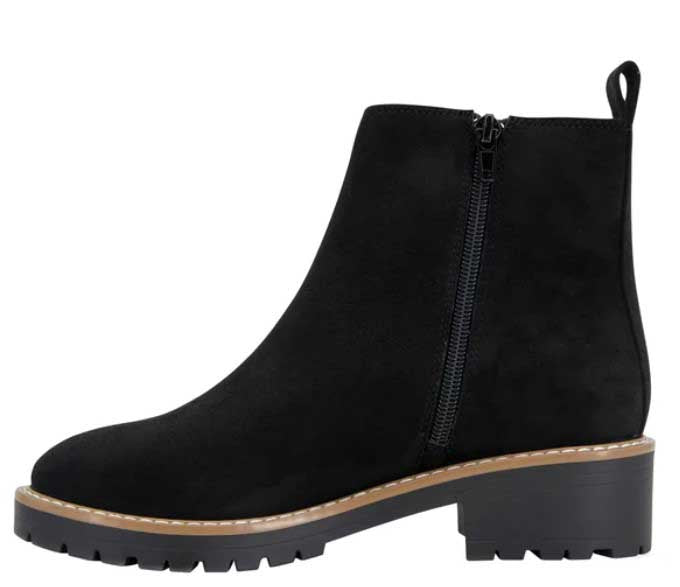 Kensie Kayla Ladies' Size 7.5, Chelsea Faux Suede Boot, Black, Customer Return