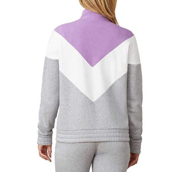 FILA Ladies Size Medium (8-10) Qtr. Zip Pullover Sweatshirt, Lavender/White/Gray