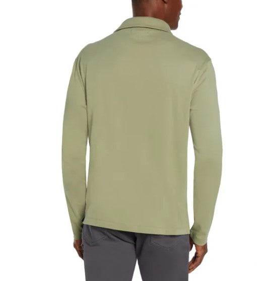 Banana Republic Men's Size Medium Long Sleeve Luxe Polo Shirt, Green