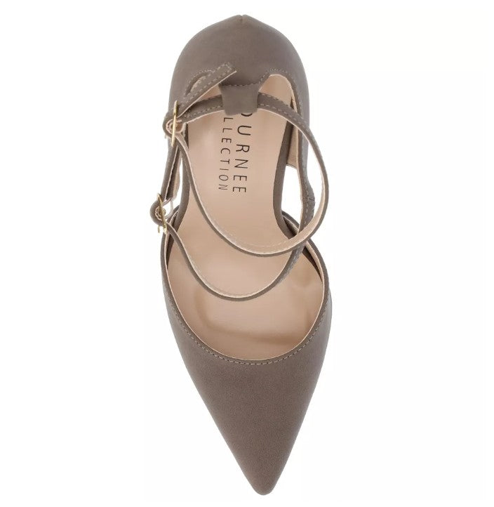 Journee Collection Women's Size 7.5, Lilyann Stiletto Pointed Toe Pumps, Brown